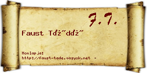 Faust Tádé névjegykártya